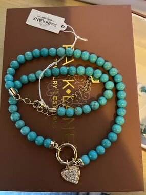 Park Lane SANTORINI Necklace with Gold Pave Heart Charm